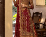 Pakistani Bridal Dress Maroon Rust Lehenga Wedding Outfit