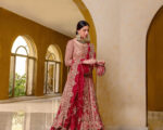 Peach And Pink Embellished Lehenga Pishwas Bridal Outfit