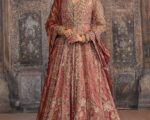 Dusky Pink Front Open Bridal Lehenga Pakistani Bridal Dress