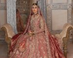 Dusky Pink Front Open Bridal Lehenga Pakistani Bridal Dress