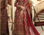 Pakistani Bridal Dress Cherry Red Lehenga Wedding Dress