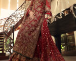 Pakistani Bridal Dress Cherry Red Lehenga Wedding Dress