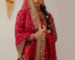 Pakistani Bridal Outfit Red Lehenga Kameez Style For Wedding