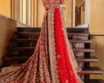 Pakistani Bridal Dress Classical Embellished Long Trail Lehenga