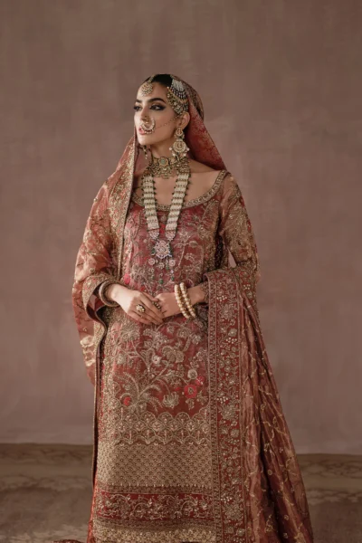 Pakistani Bridal Dress Red Pishwas Style Lehenga Wedding Outfit