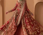 Pakistani Bridal Dress Red Pishwas Style Lehenga Wedding Outfit