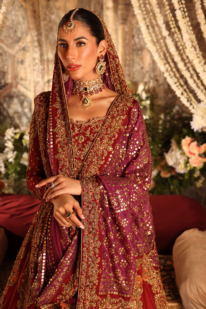 Pakistani Bridal Dress Long Pishwas Lehenga Wedding Outfit