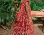 Pakistani Red Hand-Embellished Rust Tone Bridal Dress