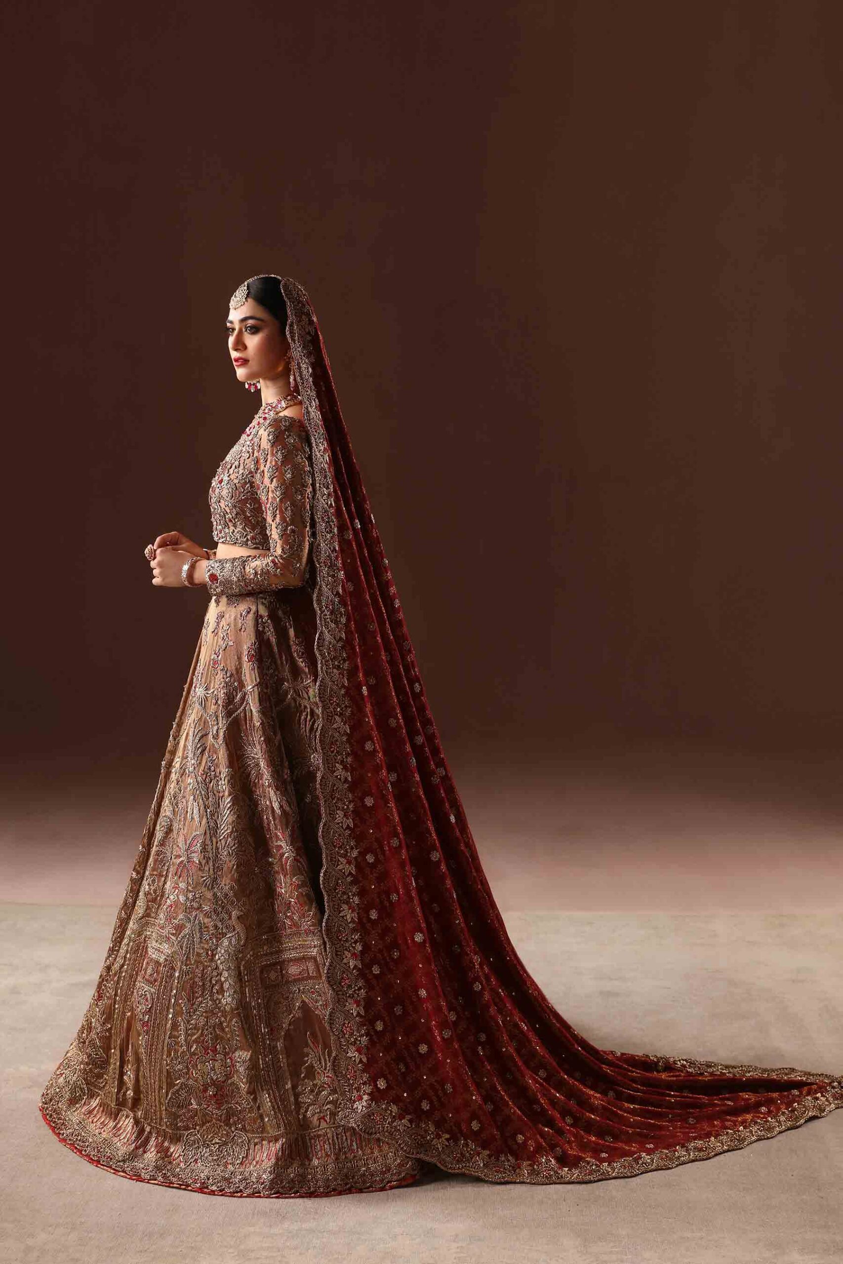 Rusted Gold Bridal Lehenga Choli Pakistani Bridal Dress