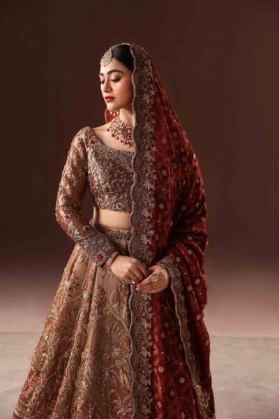 Rusted Gold Bridal Lehenga Choli Pakistani Bridal Dress