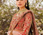 Embellished Rusty Orange Lehenga Choli Pakistani Bridal Dress