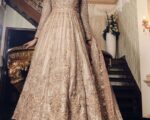 Pakistani Bridal Dress Gold Gown Lehenga