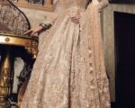 Pakistani Bridal Dress Gold Gown Lehenga