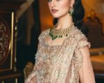 Pakistani Bridal Peach Pink Walima Gown