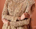 Pakistani Bridal Embellished Gold Pearl Gown