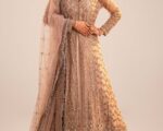 Pakistani Bridal Open Gown Pink Lehenga