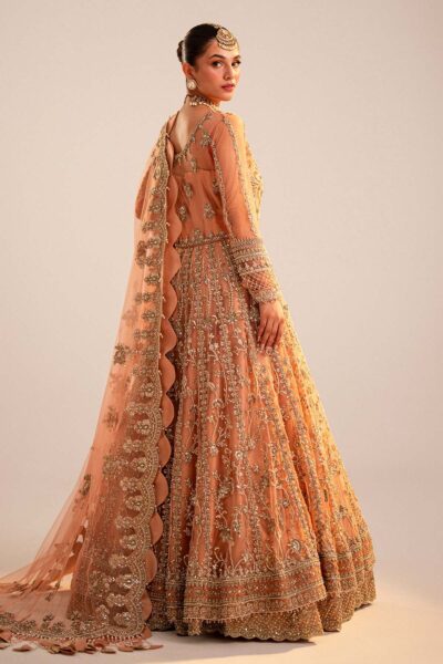 Pakistani Bridal Peach Lehenga Anarkali Style