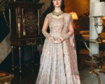 Pakistani Bridal Peach Pink Walima Gown