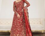 Pakistani Bridal Scarlett Red Shirt Lehenga Wedding Outfit