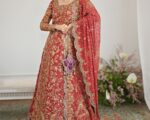 Pakistani Bridal Scarlett Red Shirt Lehenga Wedding Outfit