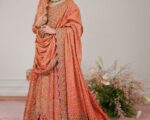 Pakistani Coral Color Kalidaar Farshi Lehenga