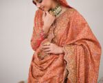 Pakistani Coral Color Kalidaar Farshi Lehenga