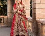 Traditional Red Bridal Gharara Kameez Dress