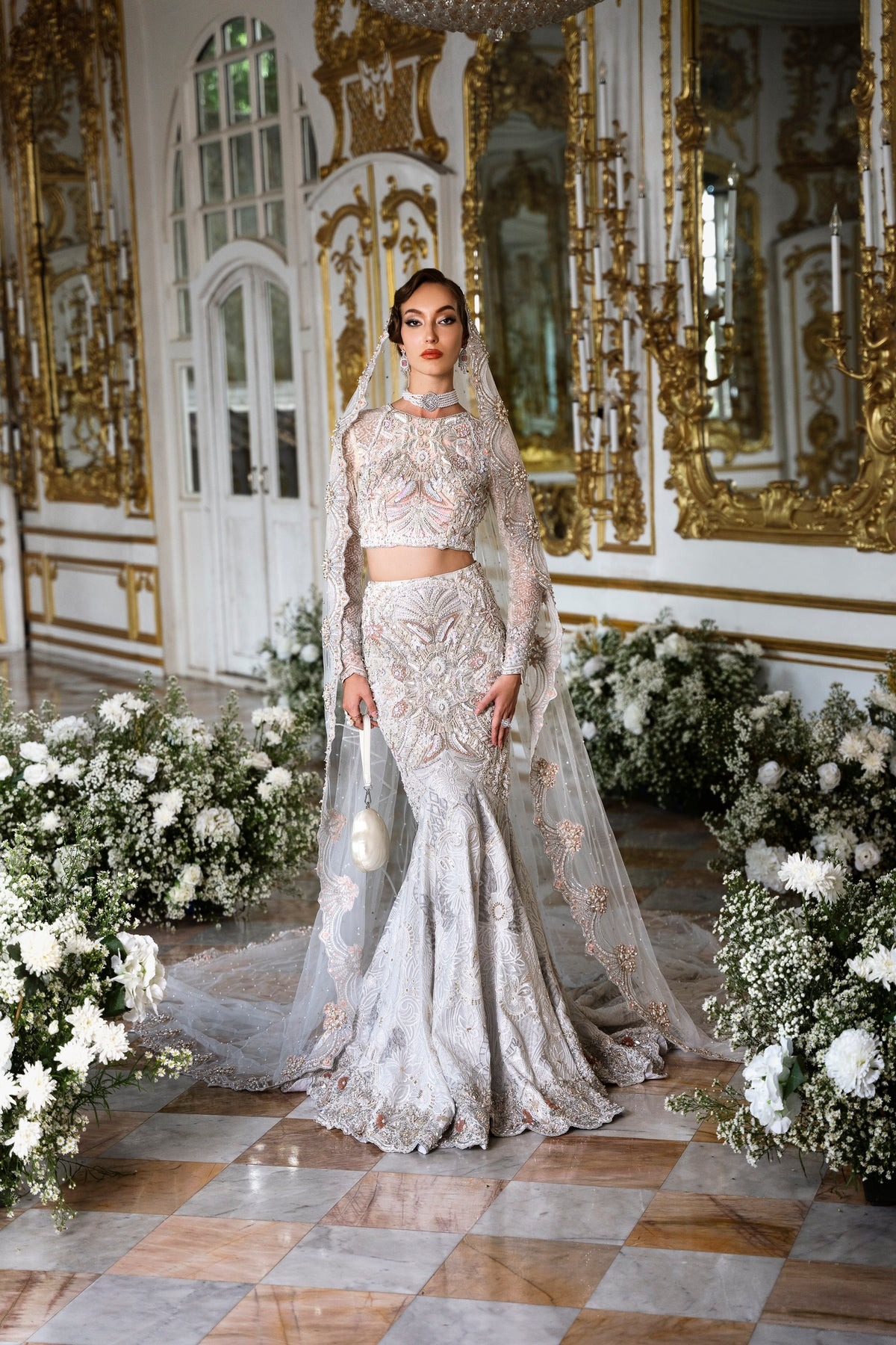 Fish cut lehenga for bride hotsell