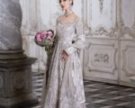 Pakistani Bridal Silver Open Frock Lehenga Wedding Outfit