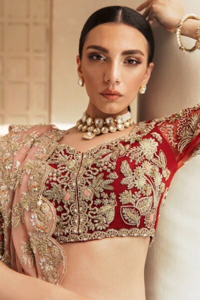 Latest Indian Red Bridal Lehenga Choli Designer Dress - Image 4