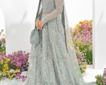 Latest Pakistani Bridal Kalidar Gown Lehenga