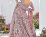 Latest Pakistani Bridal Mauve Gown Lehenga