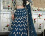 Latest Pakistani Bridal Teal Lehenga Choli