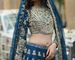 Latest Pakistani Bridal Teal Lehenga Choli