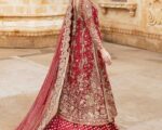 Pakistani Bridal Coral Red Farshi Lehenga