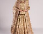 Pakistani Bridal Gold Pishwas Lehenga Style