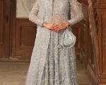 Pakistani Bridal Grey Blue Gown Lehenga