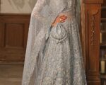 Pakistani Bridal Grey Blue Gown Lehenga