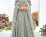 Pakistani Bridal Ice Blue Wedding Lehenga