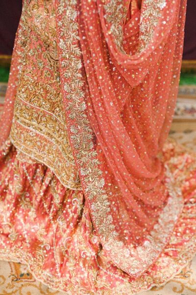 Pakistani Bridal Long Kameez Farshi Lehenga