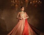 Pakistani Bridal Pink Embellished Pishwas Lehenga