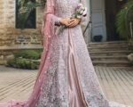 Pakistani Bridal Pink Open Sharara Gown