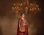 Pakistani Bridal Red Gold Shirt Gharara