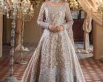 Pakistani Bridal Rose Gold Sharara Gown