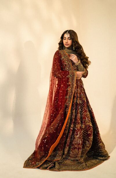 Pakistani Bridal Royal Maroon Lehenga Choli