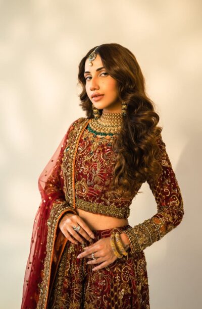 Pakistani Bridal Royal Maroon Lehenga Choli