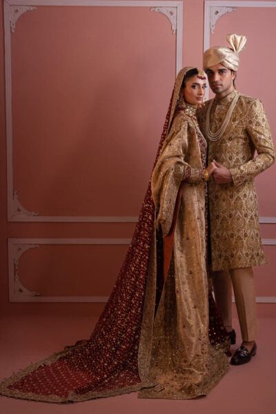 Pakistani Bridal Shirt With Farshi Lehenga