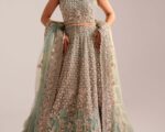 Pakistani Bridal Walima Turquoise Lehenga Choli