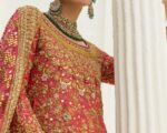 Pakistani Bridal Watermelon Color Farshi Lehenga