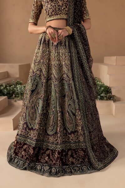 Beautiful Indian Bridal Plum Lehenga Choli